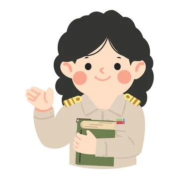 Smiling Teacher Holding Book Vector 库存插图