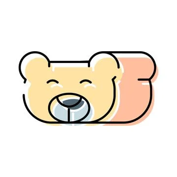 Smiling teddy bear face with soft pastel colors Stock Illustration