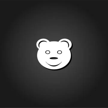 Smiling teddy bear icon flat. Stock Illustration