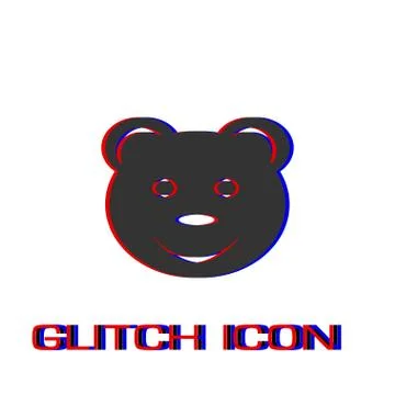 Smiling teddy bear icon flat. Stock Illustration