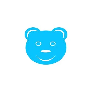 Smiling teddy bear icon flat. Stock Illustration