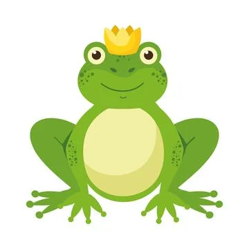Smiling toad mascot sitting on green grass. Stock Illustration