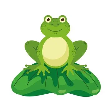 Smiling toad sitting Stock Illustration