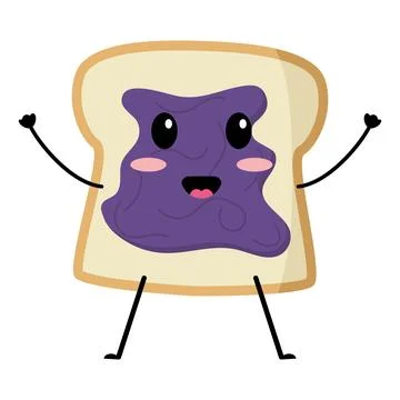 Smiling toast with jelly. Vector Stock Illustration