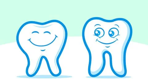 Smiling tooth characters Stock Illustration