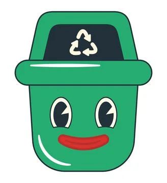 Smiling trash bin Stock Illustration