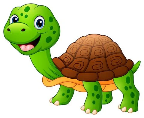 Smiling turtle cartoon Stock Illustration