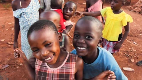 Smiling Ugandan children Stock Footage 124094601