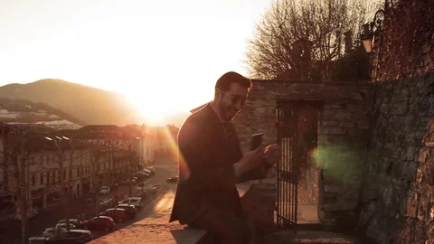 Smiling urban professional man using smart phone. Stock Footage 103455875