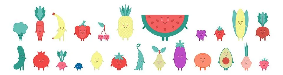 Smiling vegetables Ilustración de archivo