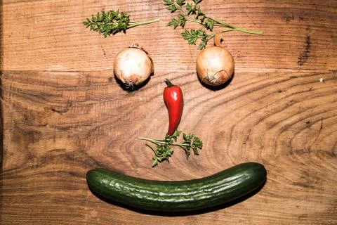 Smiling vegetables Stock Photos