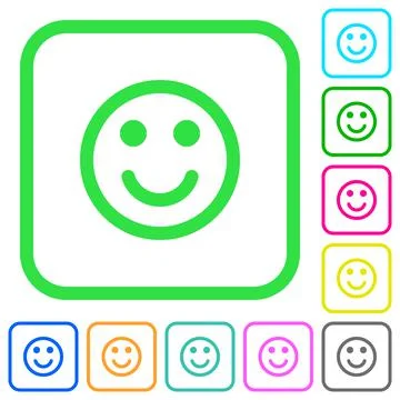 Smiling vivid colored flat icons icons イラスト素材