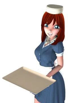 Smiling waitress Stock Illustration