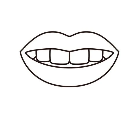 Smiling with white teeth. Stock Illustration