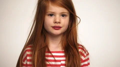 Smiling windswept girl Stock-Footage 86348248