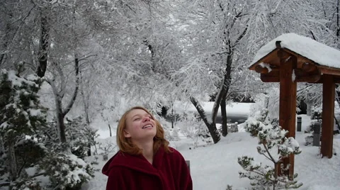 Smiling in Winter Stock Footage 60819101