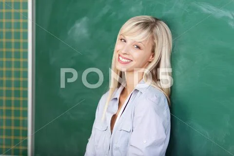 Smiling woman in classroom Stock Photos
