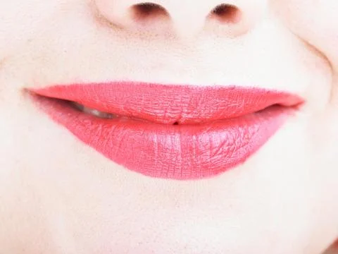 Smiling Woman's Lips Stock Photos