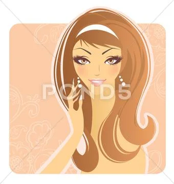 Smiling women Stock Illustration