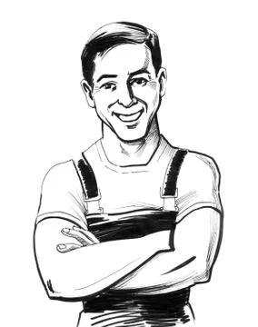 Smiling worker Illustrazione stock