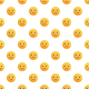 Smiling yellow emoji faces creating happy pattern Stock Illustration