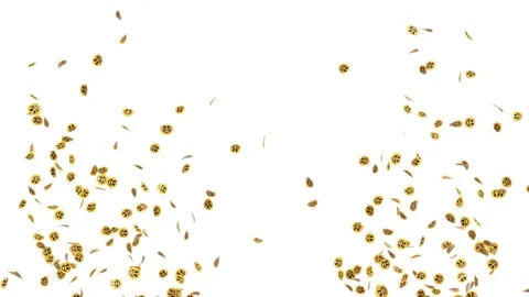 Smiling yellow emoticon confetti - separated alpha channel -4k 60FPS - 3D r.. Vidéo 267302004