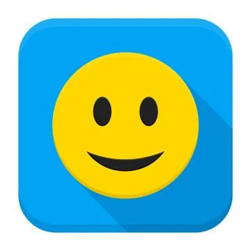 Smiling Yellow Face App Icon Stock Illustration