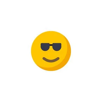 Smiling yellow face with sunglasses feeling cool Stock Illustration