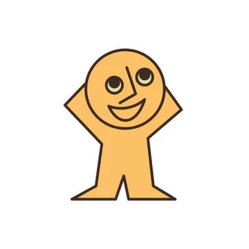 Smiling yellow man Stock Illustration