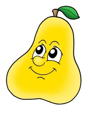 Smiling yellow pear Stock Illustration