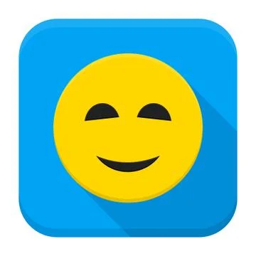 Smiling Yellow Smiley App Icon Stock Illustration