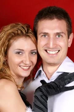 Smiling young couple Stock Photos