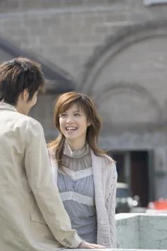 Smiling young couple Stock Photos