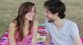 smiling young couple toasting with red wine HD Footage