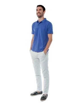 Smiling young guy over white Stock Photos