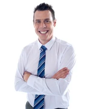 Smiling young handsome executive Stock Photos
