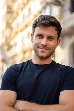 Smiling young man looking at camera Foto stock