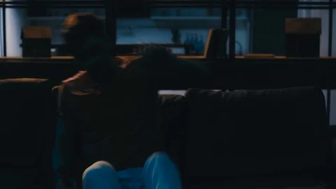Smiling young man running into room Stock Footage 111955350
