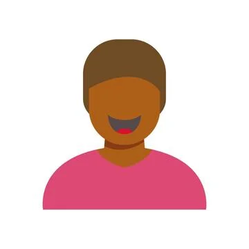 Smiling young person user avatar flat design Ilustración de archivo