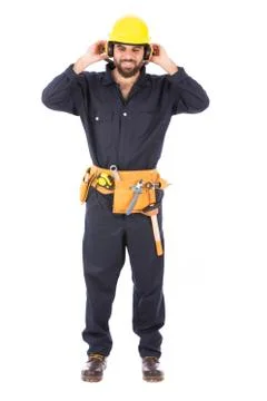 Smiling young worker Foto stock