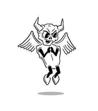 A smirking Evil white devil Stock Illustration