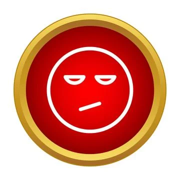 Smirking icon expressing doubt, skepticism, and distrust Stock Illustration