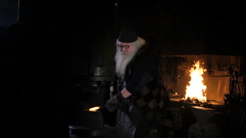 A smith with a long bread Video stock 103867789