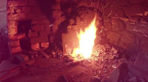Smith Looking For the Right Tool For Machining a Workpiece in an Ancient Smithy Stock Footage 59761649