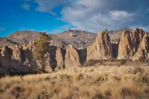 Smith Rock and the Sunset Stock Photos