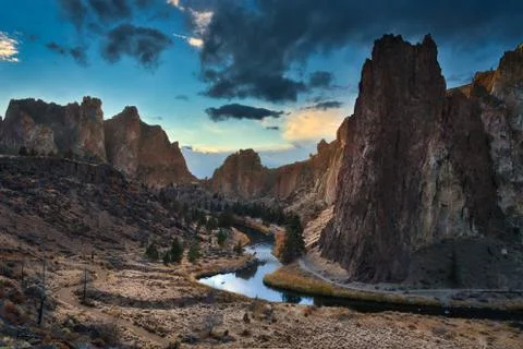 Smith Rock &amp; Sunset Stock Photos
