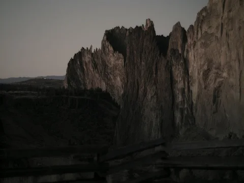 Smith Rock wall pre-dawn Video stock 83228842
