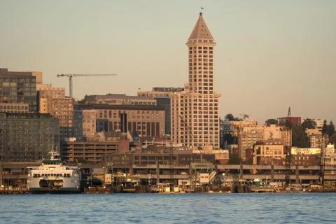 Smith Tower near Sunset Foto stock