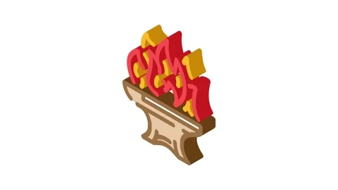 Smithing blacksmith metal isometric icon animation Stock Footage 327286969