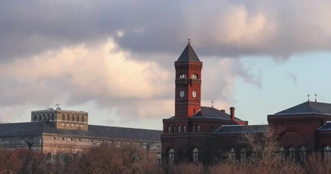 Smithsonian building timelapse Stock Footage 148186992
